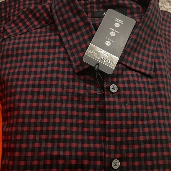 Alfani Men's Regular-Fit Tipped Polo Luke Plaid Casual Button-Down dress Shirts - Picture 4 of 5